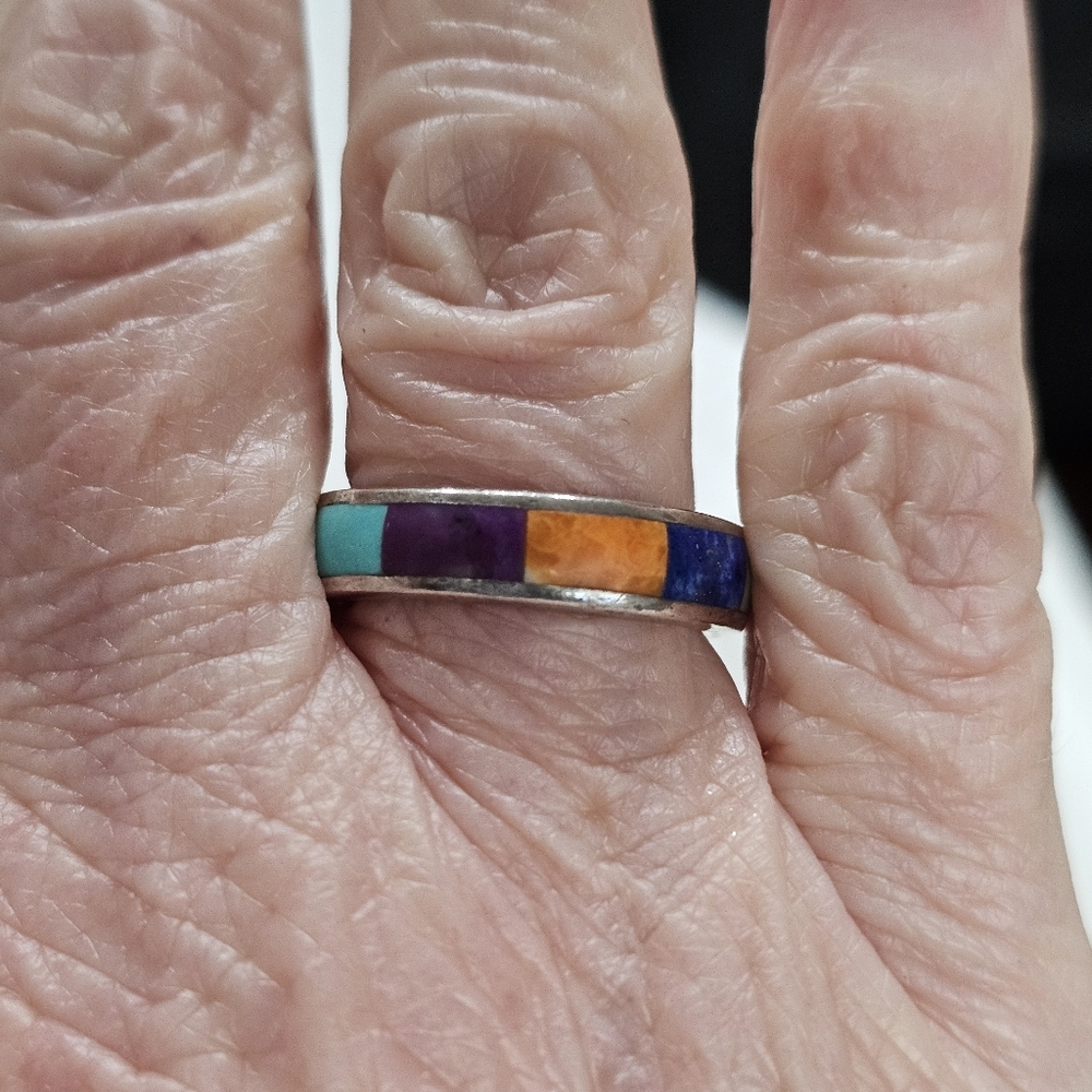 Gemstone 925 Band Ring Vintage PRICE FIRM - Picture 11 of 13